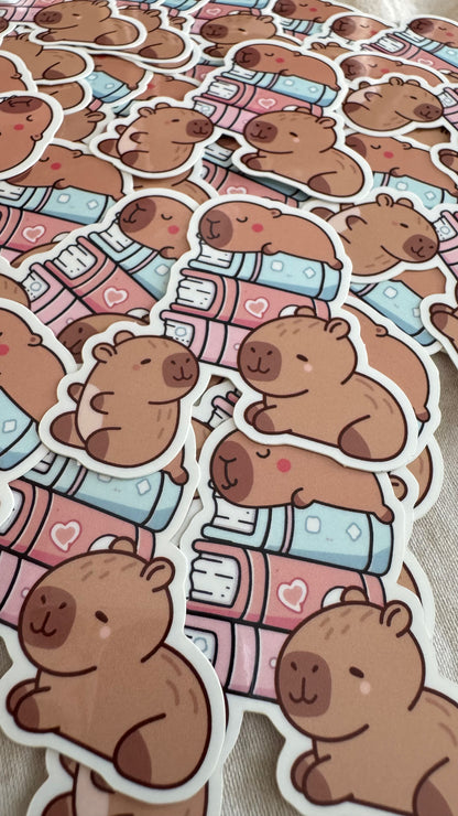 Capybara Bookish Sticker