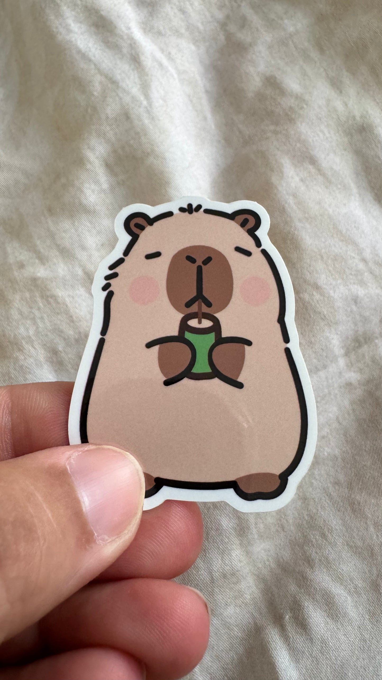 Capybara Matcha Sticker