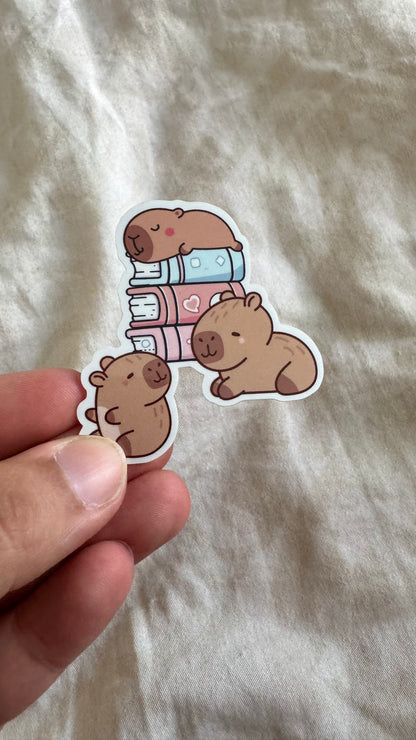 Capybara Bookish Sticker