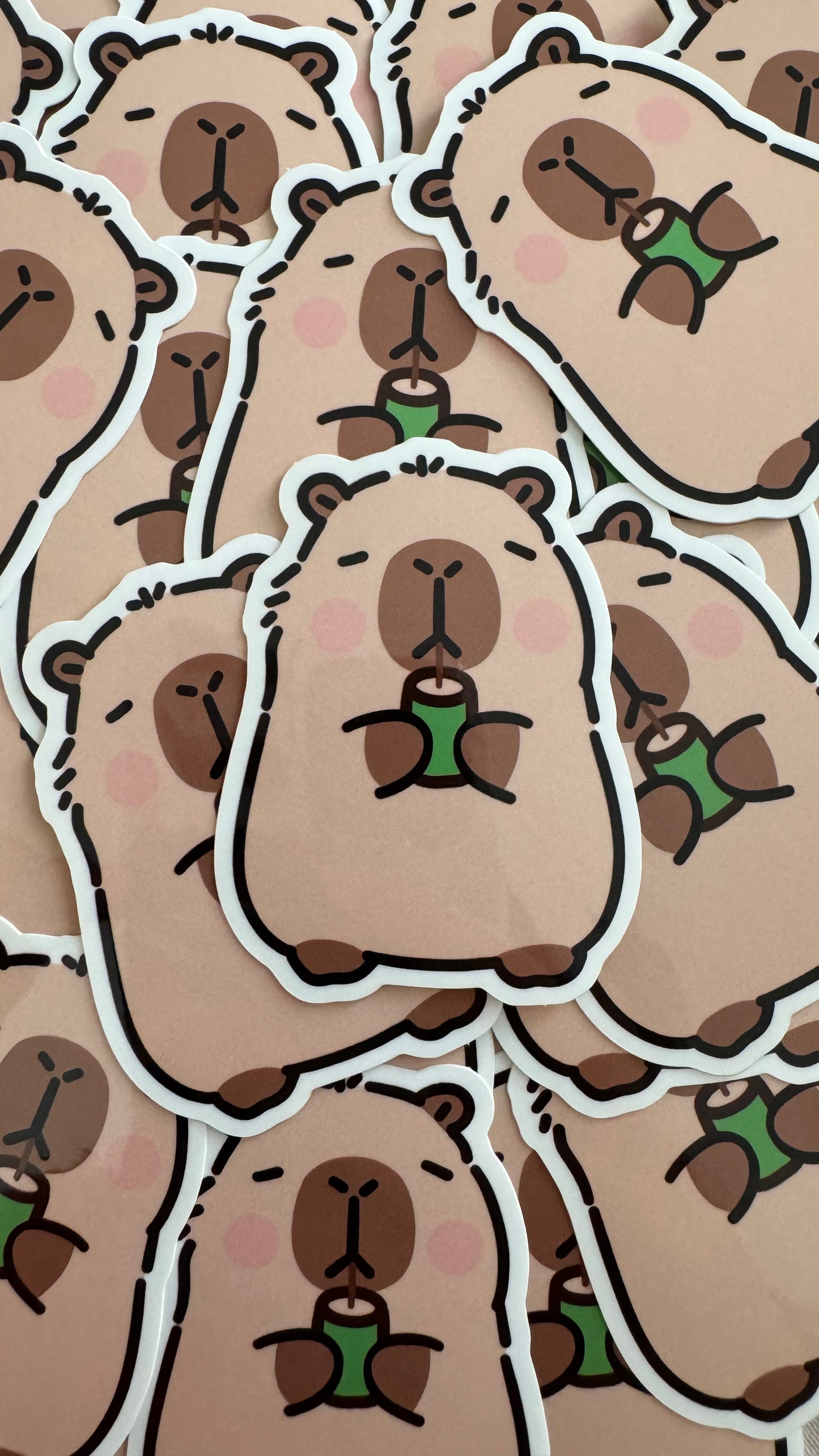 Capybara Matcha Sticker