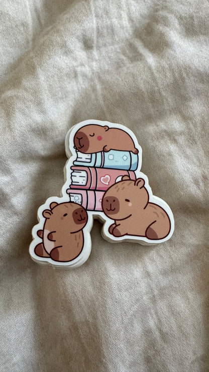 Capybara Bookish Sticker