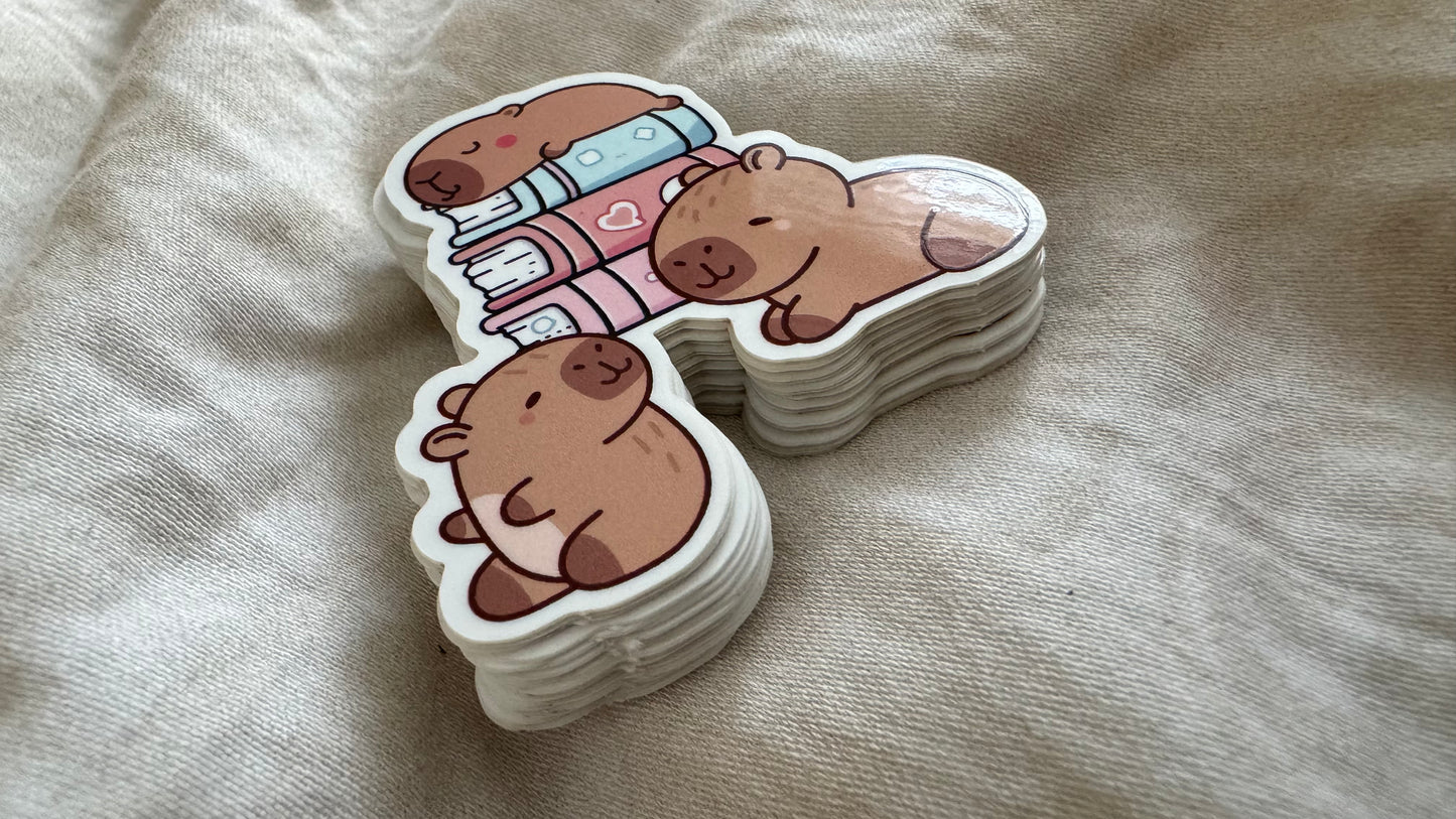 Capybara Bookish Sticker