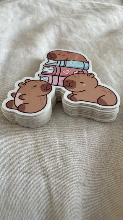 Capybara Bookish Sticker
