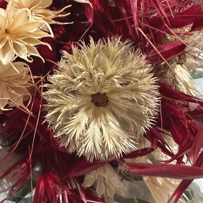 Trockenblumenstrauß in Bordeaux & Natur – Boho Deko mit Trockenblumen – langlebiger Blumenstrauß – Geschenkidee für Sie